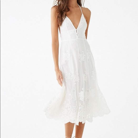 Forever 21 Floral-Embroidered Halter Dress Bridal - Picture 1 of 7